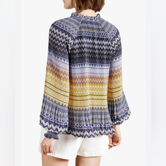 Ted Baker London Deliie Geo Print Blouson Sleeve Top - Picture 9 of 16